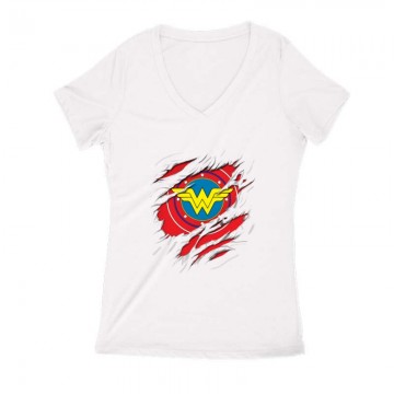 Wonder Woman Női V Kivágott póló