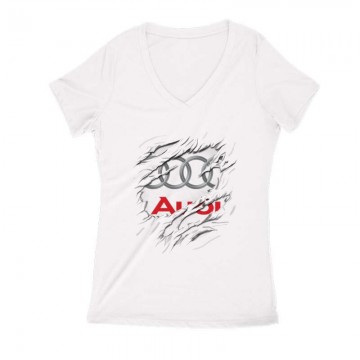 Audi Tépett Női V Kivágott póló