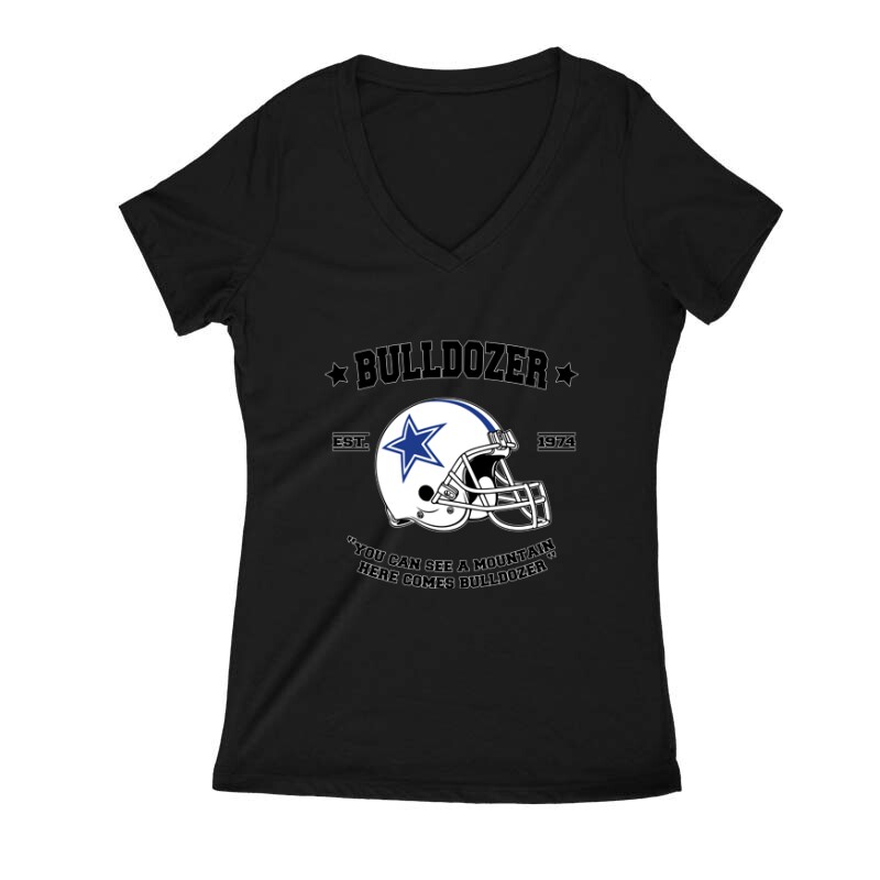 Here comes Bulldozer Női V Kivágott póló