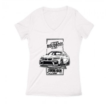 Jobb egy BMW-ben Sírni Női V Kivágott póló