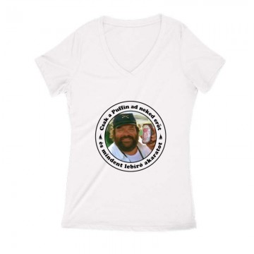 Csak a puffin ad neked erőt... Női V Kivágott póló