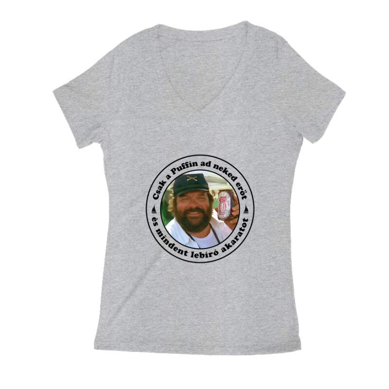Csak a puffin ad neked erőt ... Női V Kivágott póló