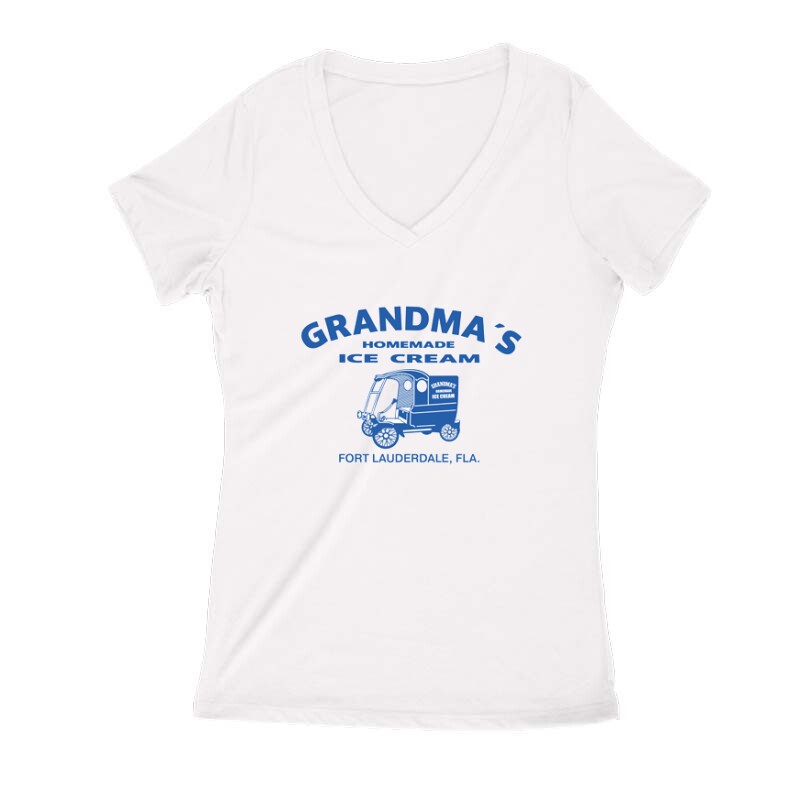 Grandma's homade ice cream Női V Kivágott póló