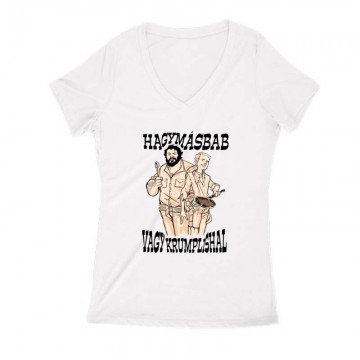 Hagymásbab vagy krumplishal western Női V Kivágott póló