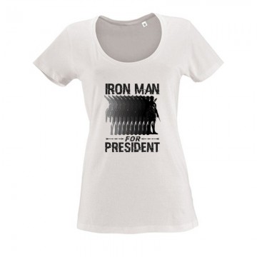 Iron man for president Női O Nyakú Póló