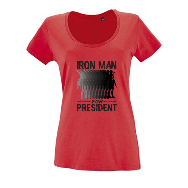 Iron man for president Női O Nyakú Póló