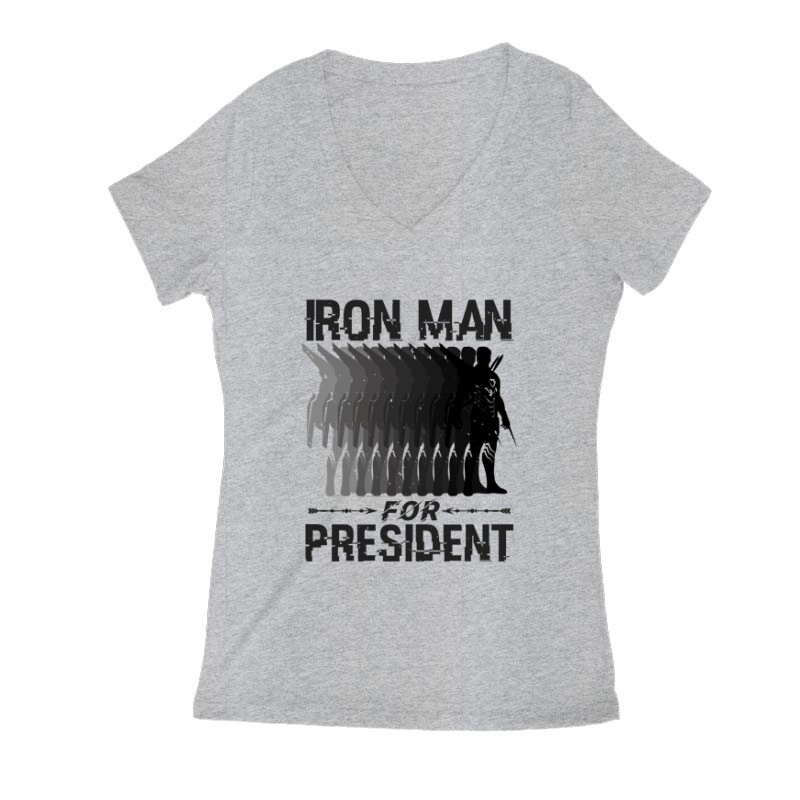 Iron man for president Női V Kivágott póló