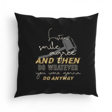 Listen, smile, agree Párna