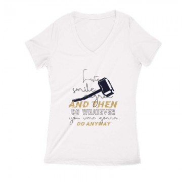 Listen, smile, agree Női V Kivágott póló