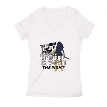 The future is worth it Női V Kivágott póló