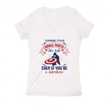 turning your ankle hurts Női V Kivágott póló