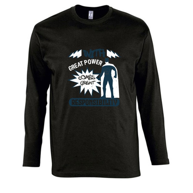 With great power Hosszú Ujjú Póló