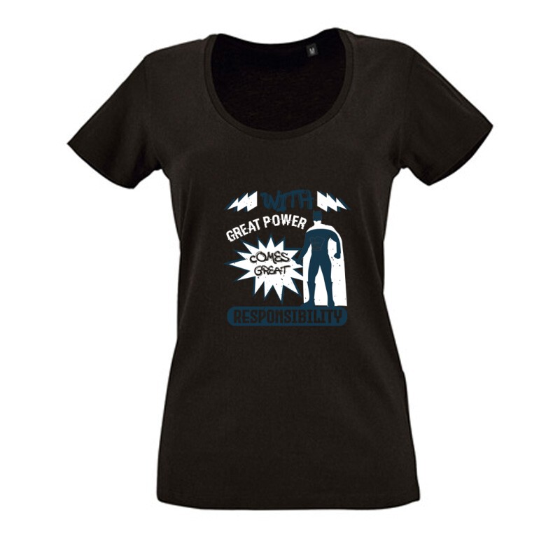 With great power Női O Nyakú Póló
