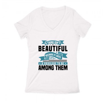 A thing isn’t beautiful Női V Kivágott póló