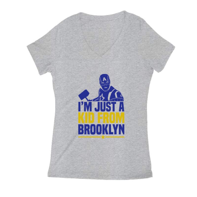 I’m just a kid from Brooklyn Női V Kivágott póló