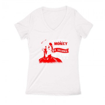 No amount of money Női V Kivágott póló