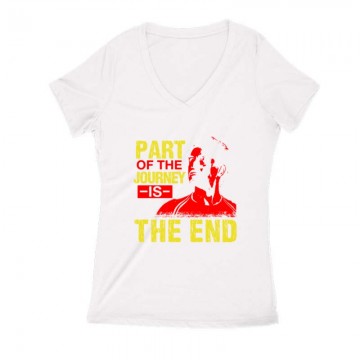 Part of the journey is the end Női V Kivágott póló