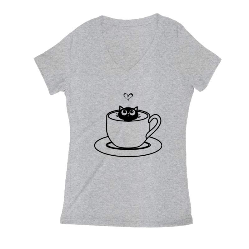 Catffee Női V Kivágott póló