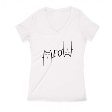 Meow Női V Kivágott póló