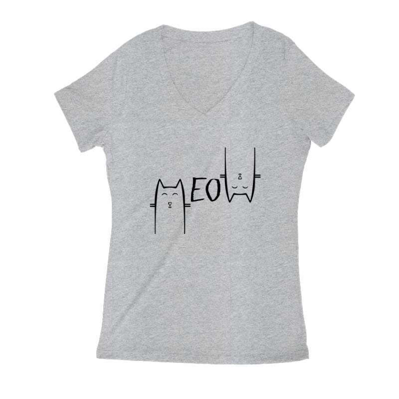 Meow Női V Kivágott póló
