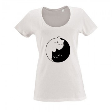 Yin Yang Cats Női O Nyakú Póló