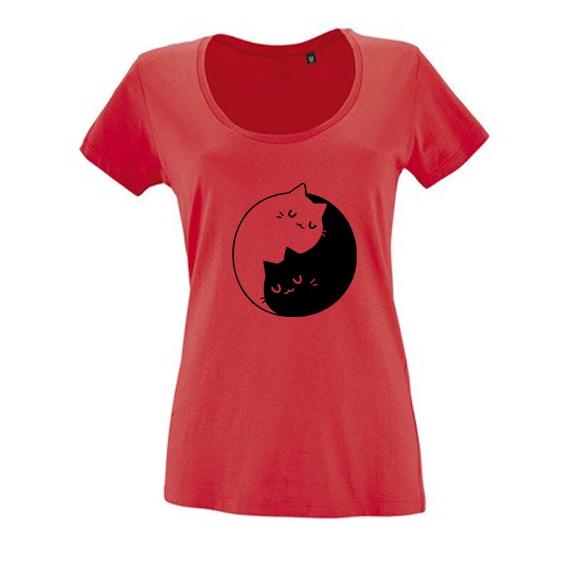 Yin Yang Cats Női O Nyakú Póló