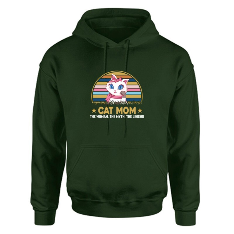 Cat mom the Legend Unisex Kapucnis Pulcsi