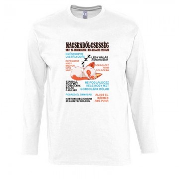 Macska Bölcsesség Hosszú Ujjú Póló