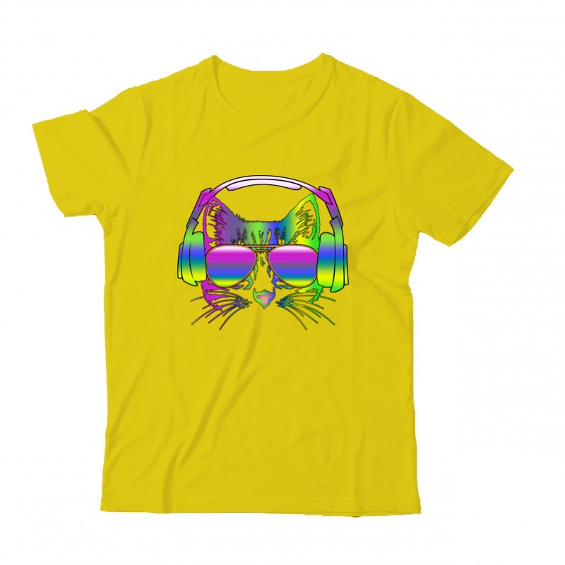 Rainbow music  cat Gyermek Póló