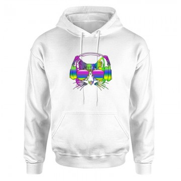 Rainbow music cat Unisex Kapucnis Pulcsi