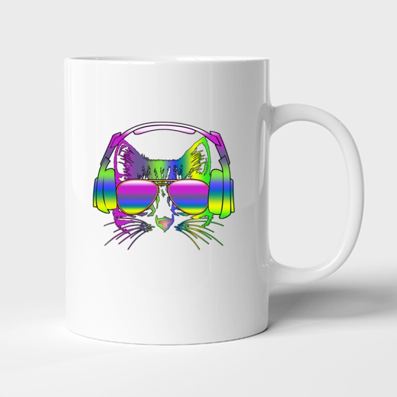 Rainbow music  cat Bögre
