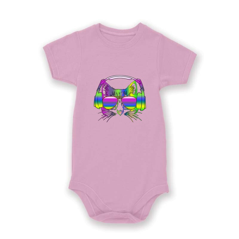 Rainbow music  cat Baby Body