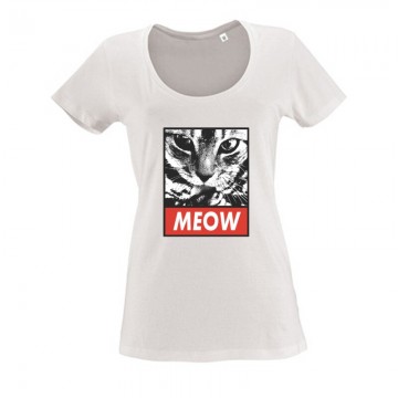 Meow picture Női O Nyakú Póló