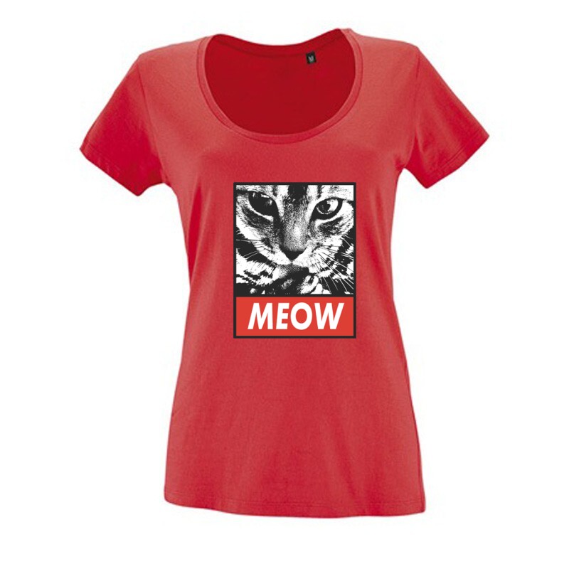 Meow picture Női O Nyakú Póló