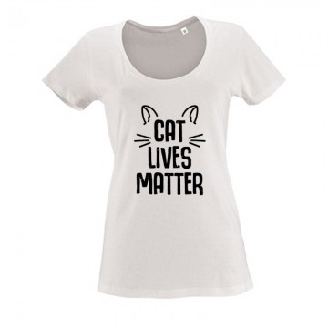 Cat Lives Matter Női O Nyakú Póló