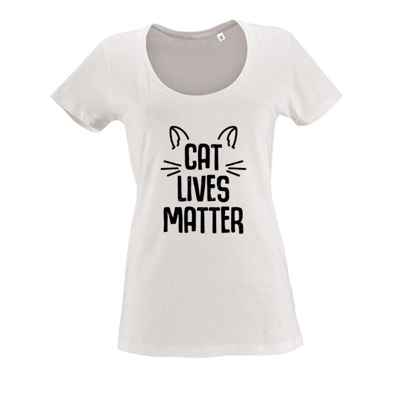 Cat Lives Matter Női O Nyakú Póló