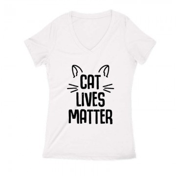 Cat Lives Matter Női V Kivágott póló