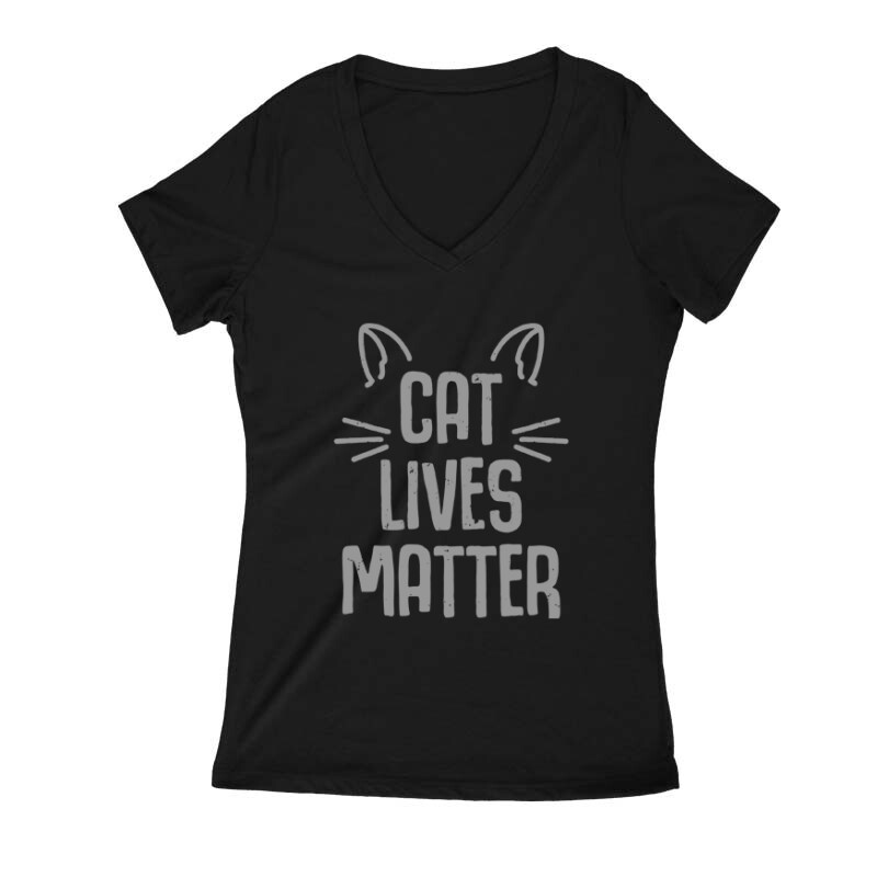 Cat Lives Matter Női V Kivágott póló