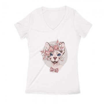 Lady sphynx Női V Kivágott póló