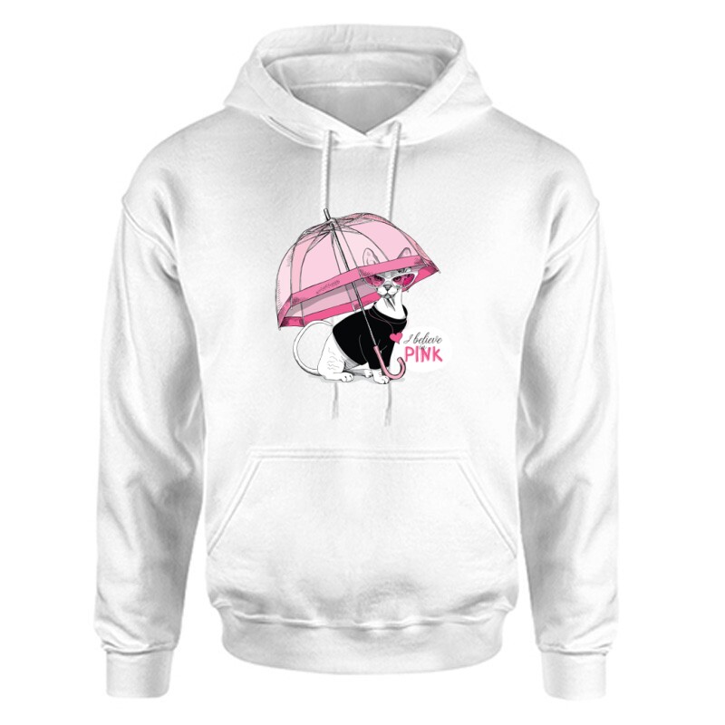 I believe in pink (umbrella) Unisex Kapucnis Pulcsi