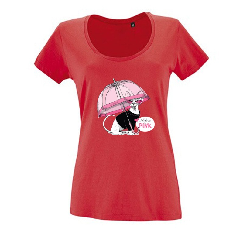 I believe in pink (umbrella) Női O Nyakú Póló