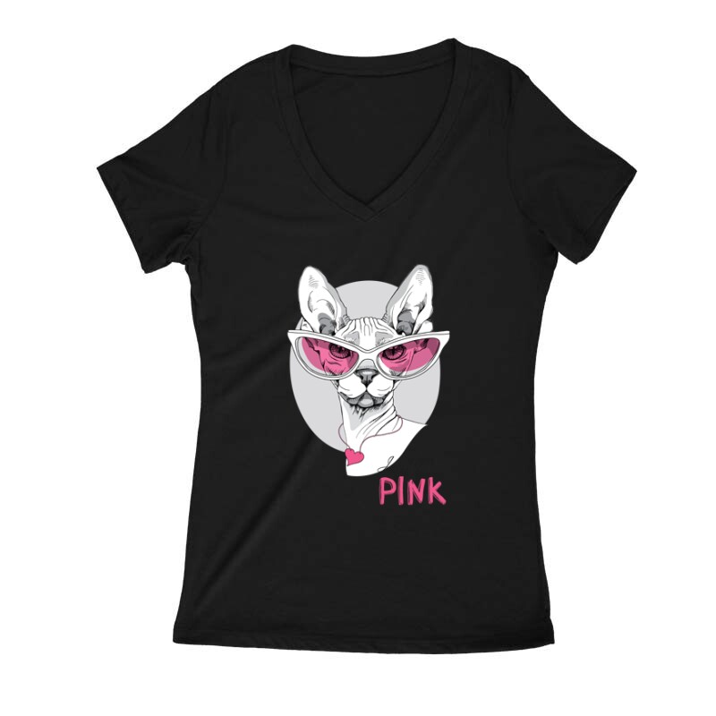 I believe in pink (sunglass) Női V Kivágott póló