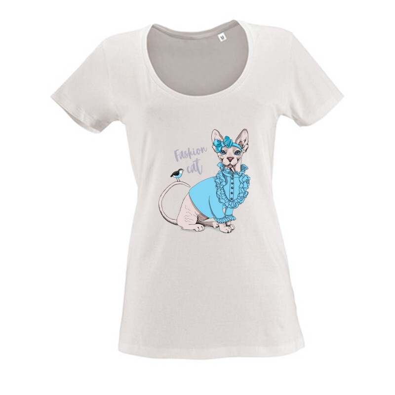 Fashion cat Női O Nyakú Póló