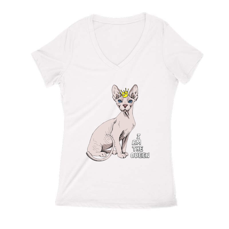 I am the Queen Női V Kivágott póló