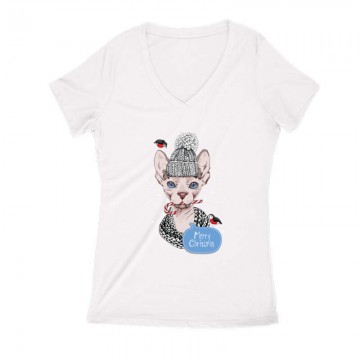Merry Christmas Női V Kivágott póló