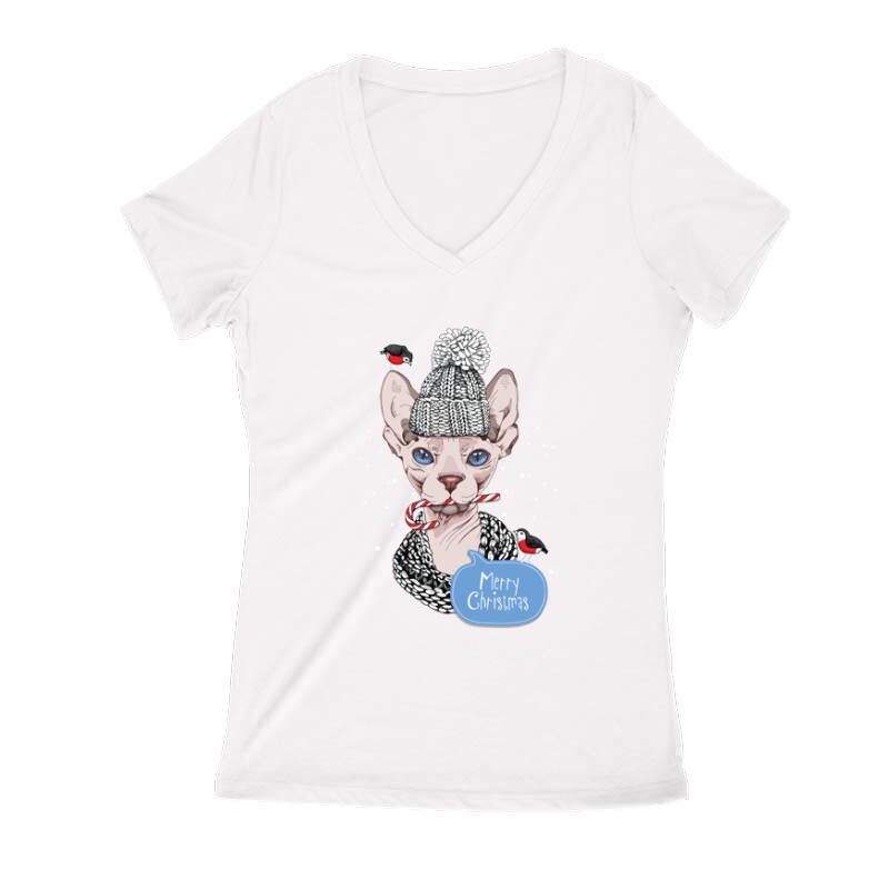 Merry Christmas Női V Kivágott póló