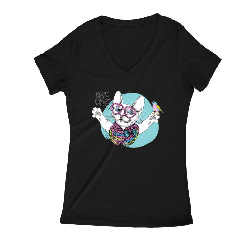 Let's Play! Női V Kivágott póló