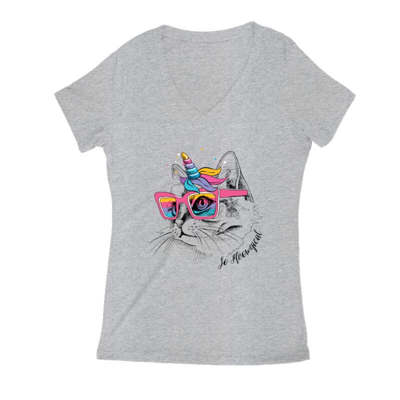 So meowgical Női V Kivágott póló