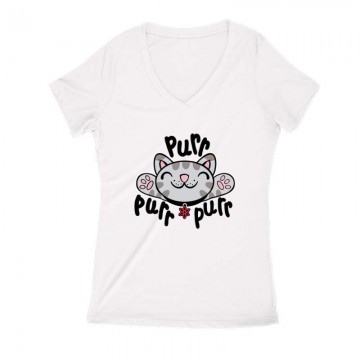 Purr purr purr Női V Kivágott póló