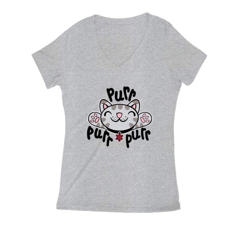 Purr purr purr Női V Kivágott póló